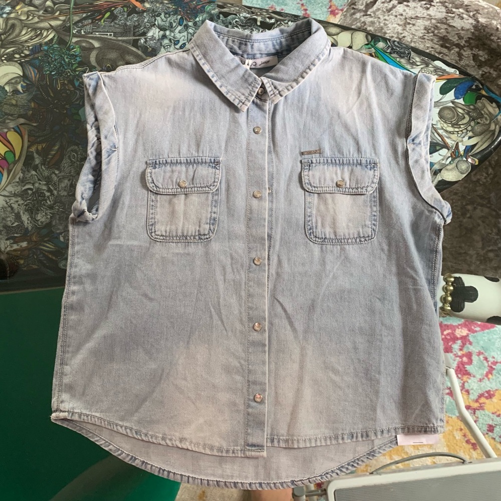 NWT Liu-Jo Sleeveless Denim Shirt Sz 10